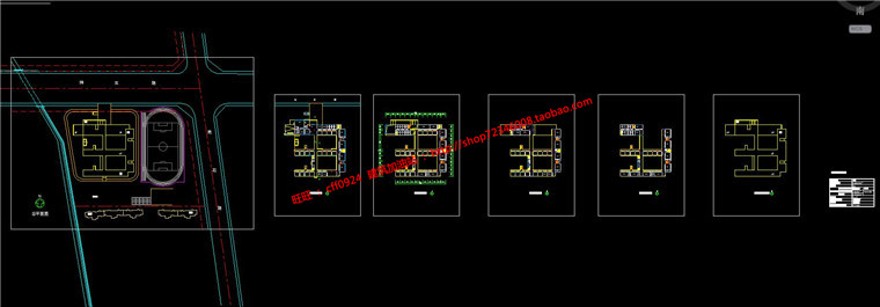一套幼儿园方案设计cad总图平面图效果图jpg资源参考建筑资源