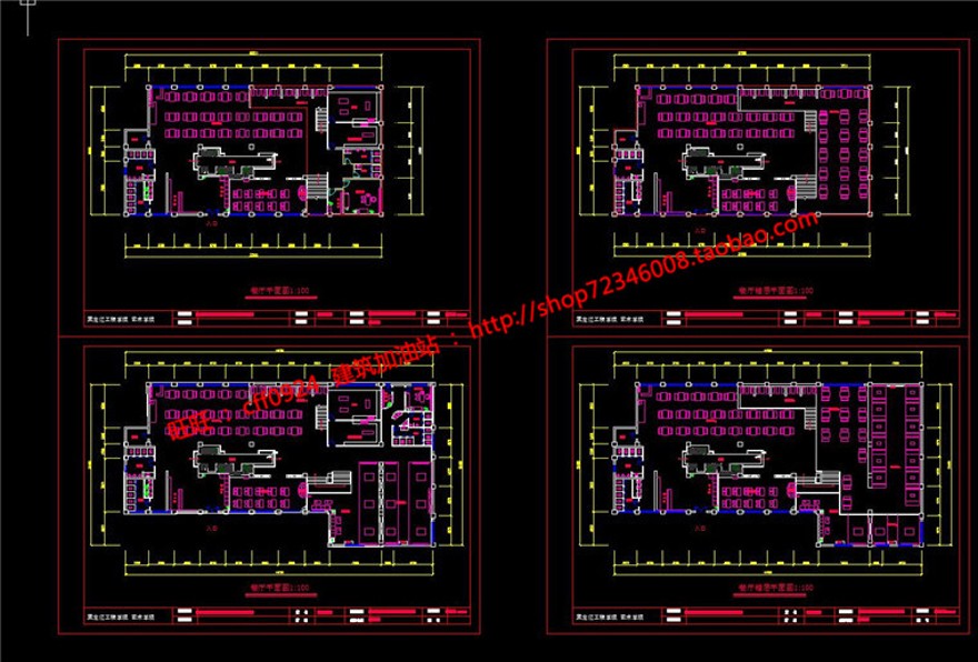 室内餐厅建筑方案设计su模型+cad平面天花图