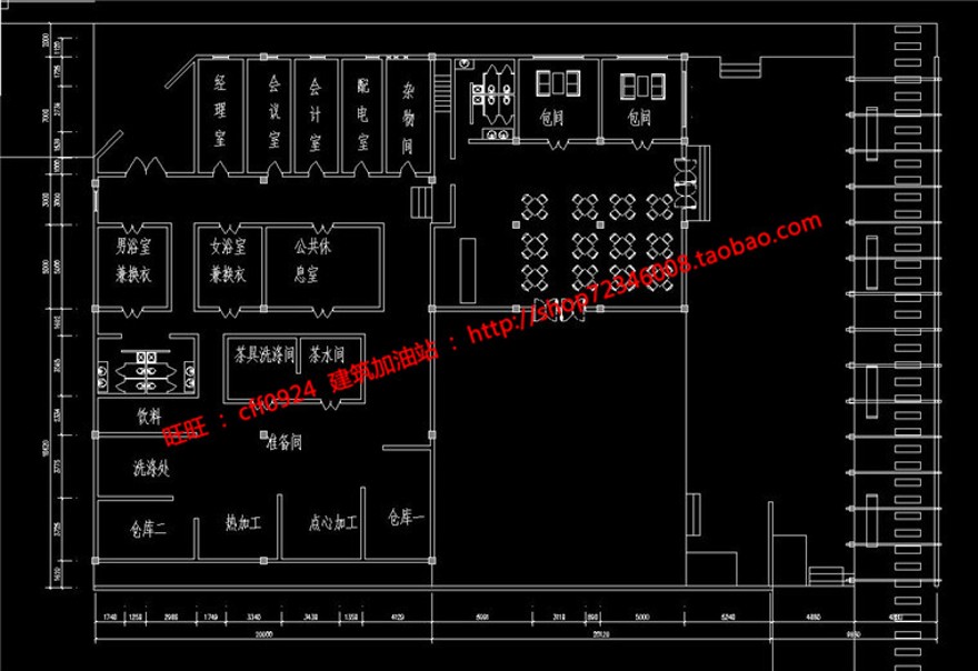 咖啡馆茶餐厅建筑方案设计休闲中心cad图纸平面+su模型