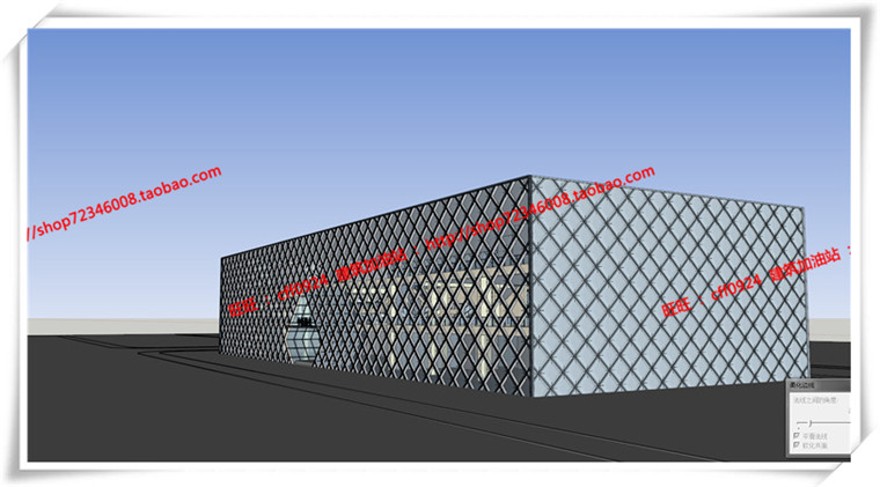 建筑资源97山东临沂公建餐厅饭店cad平面立面总图+su+效果图+3Dmax