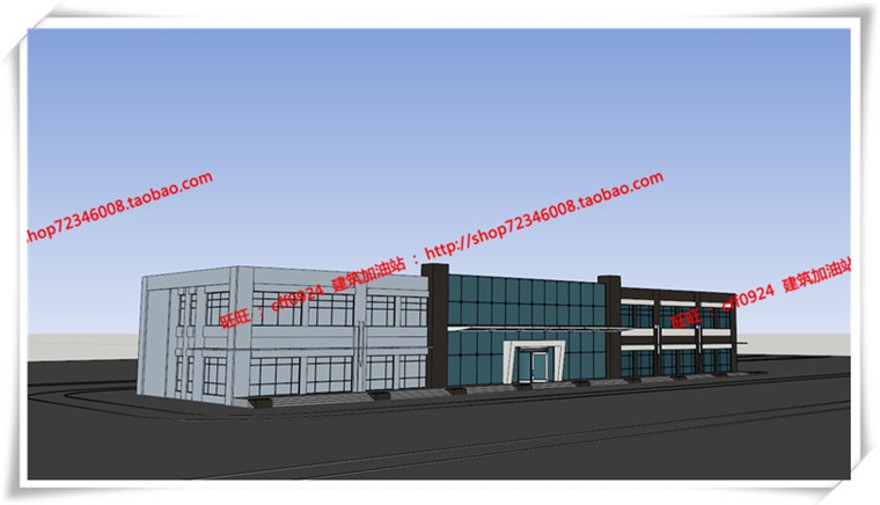 建筑资源97山东临沂公建餐厅饭店cad平面立面总图+su+效果图+3Dmax