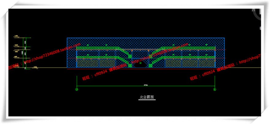 建筑资源97山东临沂公建餐厅饭店cad平面立面总图+su+效果图+3Dmax