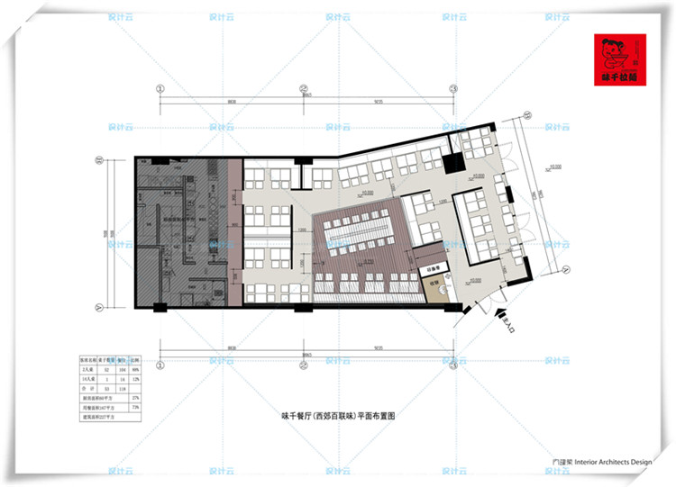 完整餐饮味千拉面上海西郊百联店效果图CAD施工图设计