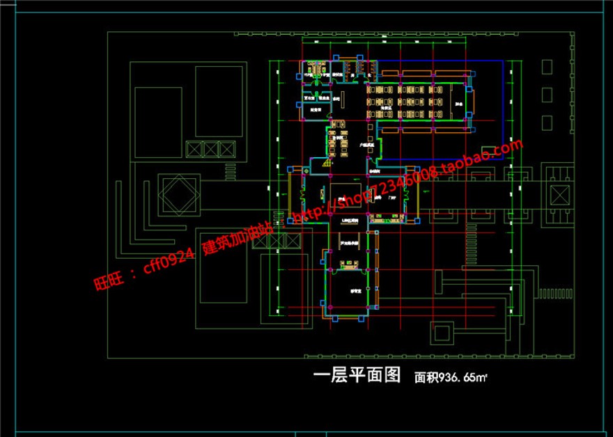 欧式美式古典风格售楼处cad图纸平立剖效果图