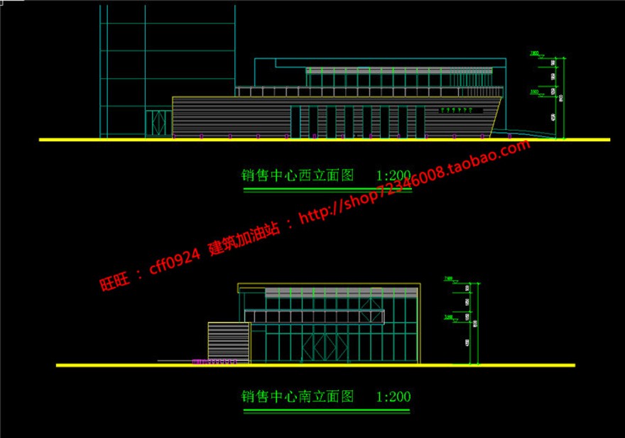 会所售楼处全套建筑效果图jpg方案设计cad平面图