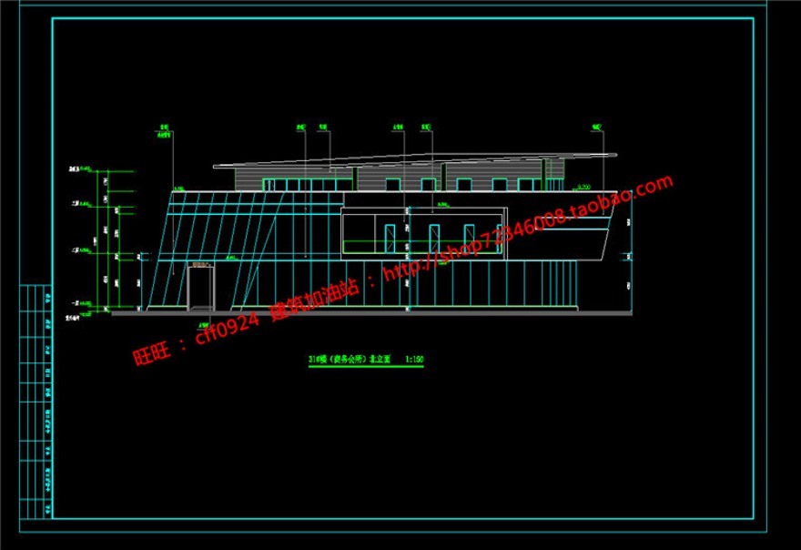 商务会所售楼处展览馆cad图纸平立剖图纸jpg效果图