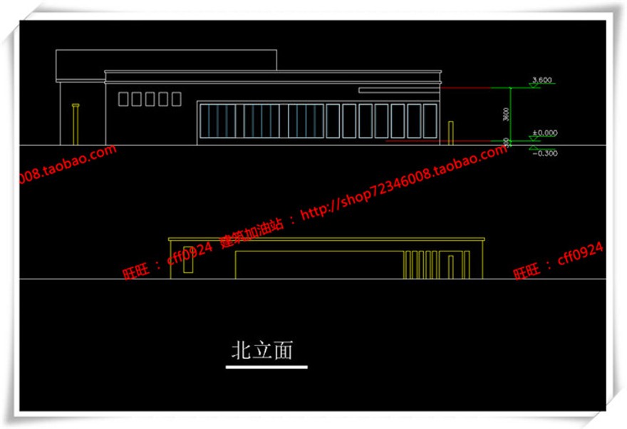 建筑图纸240公建售楼处新中式风格cad平立面总图+SU模型+效果图