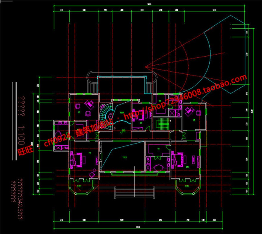 su模型cad图纸3Dmax法式平层大商业别墅建筑方案设计效果图