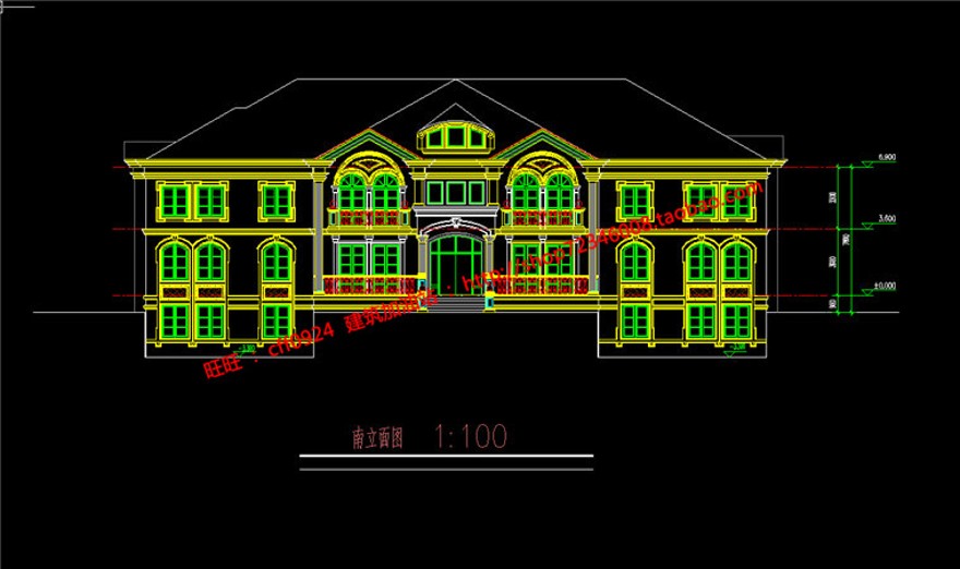 su模型cad图纸3Dmax法式平层大商业别墅建筑方案设计效果图