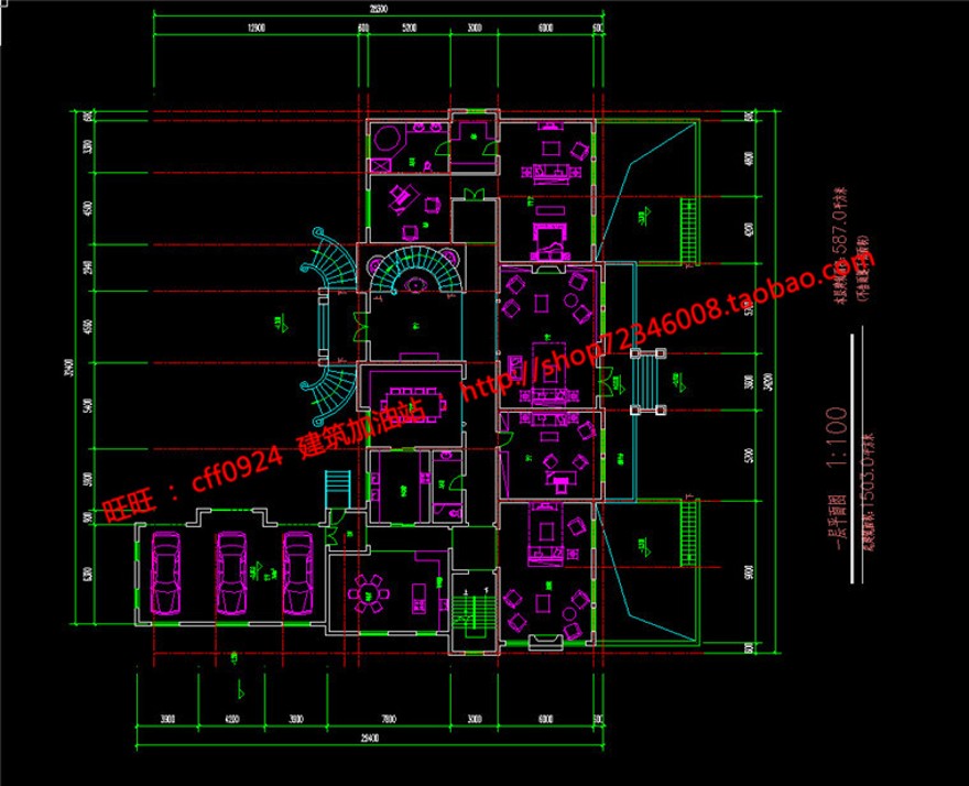 su模型cad图纸3Dmax法式平层大商业别墅建筑方案设计效果图