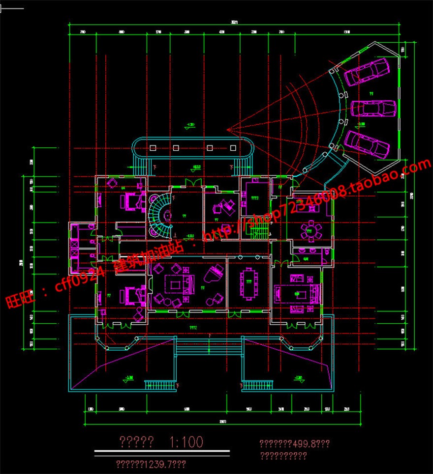 su模型cad图纸3Dmax法式平层大商业别墅建筑方案设计效果图