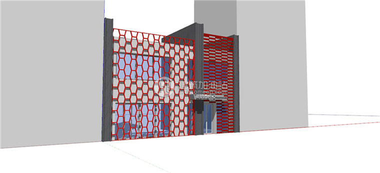 建筑图纸237售楼中心建筑方案SU模型+CAD图纸+效果图设计