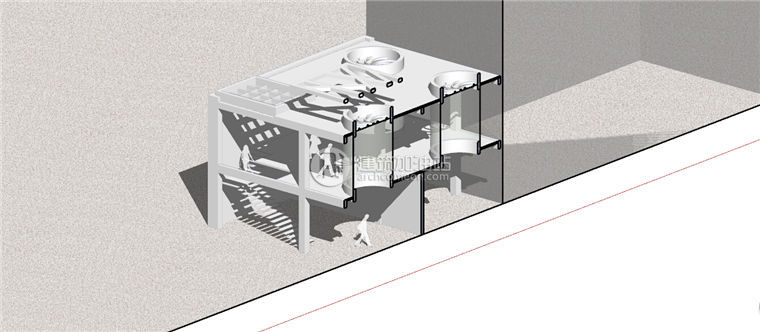 建筑图纸237售楼中心建筑方案SU模型+CAD图纸+效果图设计