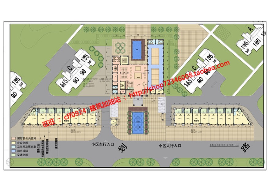 高档小区会所售楼处建筑方案设计新古典su模型cad图建筑资源