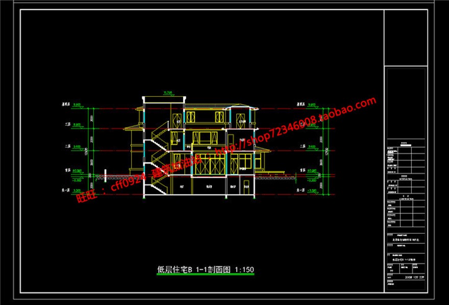 cad平面/立面/剖面效果图独栋新古典商业别墅建筑方案设计