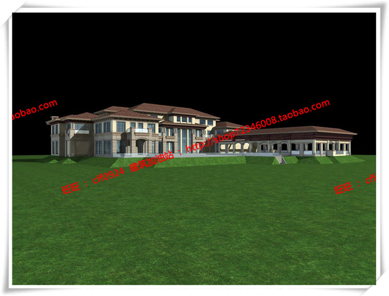 建筑图纸139西班牙公建会所欧式美式平面立面总图su模型+cad图纸+3Dmax