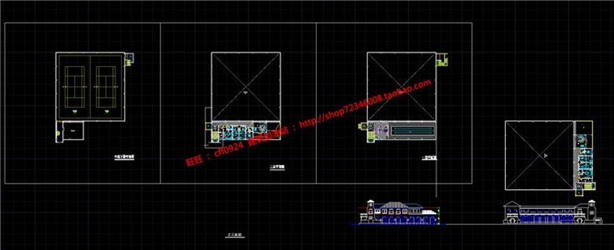 su模型cad图纸max效果图公建会所网球俱乐部建筑方案建筑资源