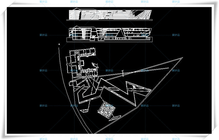 设计资源127柏林犹太人博物馆SU模型+CAD+AI+实模制作方法