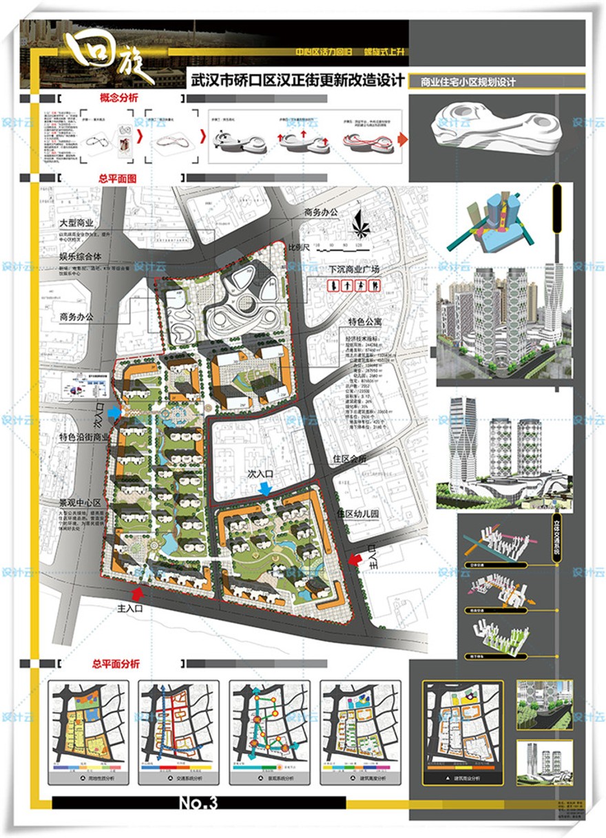 设计资源050住宅区规划设计建筑学课程设计CAD图纸SU模型PSD排版