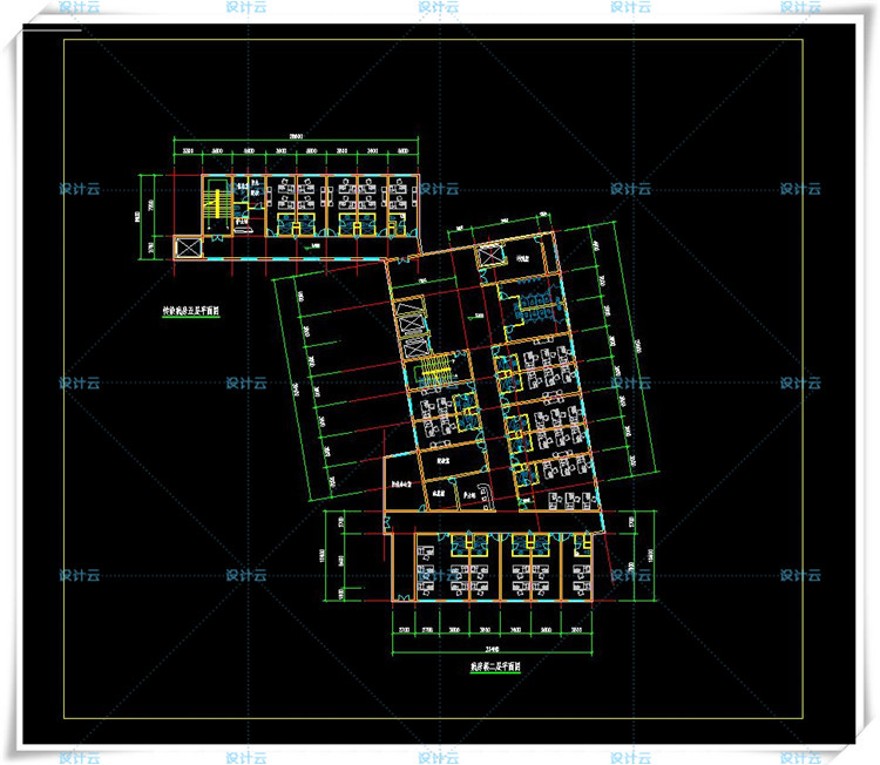 设计资源146综合医院门诊住院部急诊中心有cad施工图文本效果图