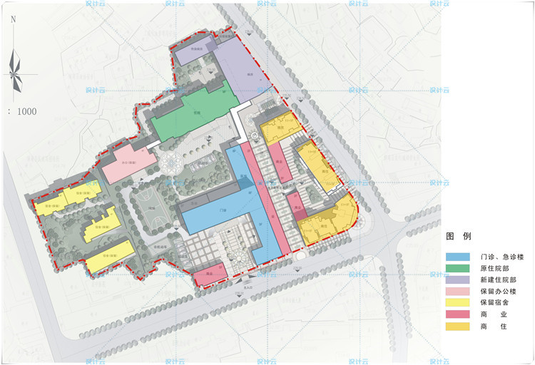 设计资源146综合医院门诊住院部急诊中心有cad施工图文本效果图