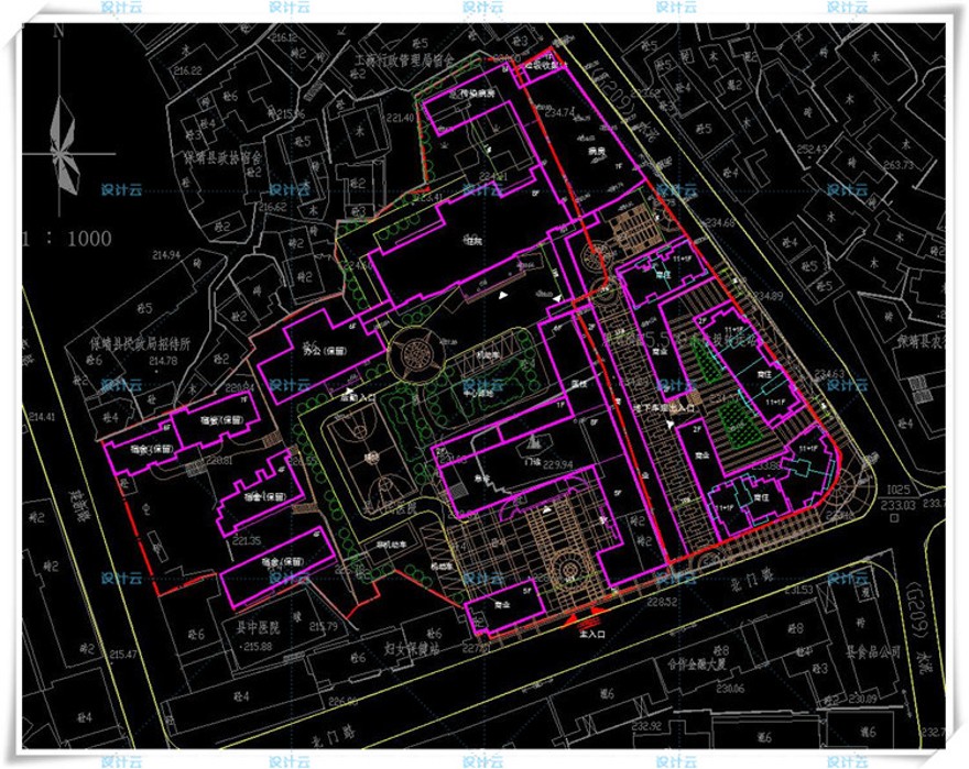 设计资源146综合医院门诊住院部急诊中心有cad施工图文本效果图