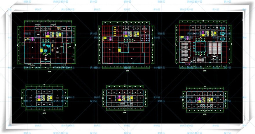 设计资源134多层办公楼6层建筑方案设计有SU模型cad图纸平面剖面