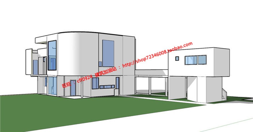 迈耶的萨兹曼住宅大师资料建筑方案设计su模型cad图纸