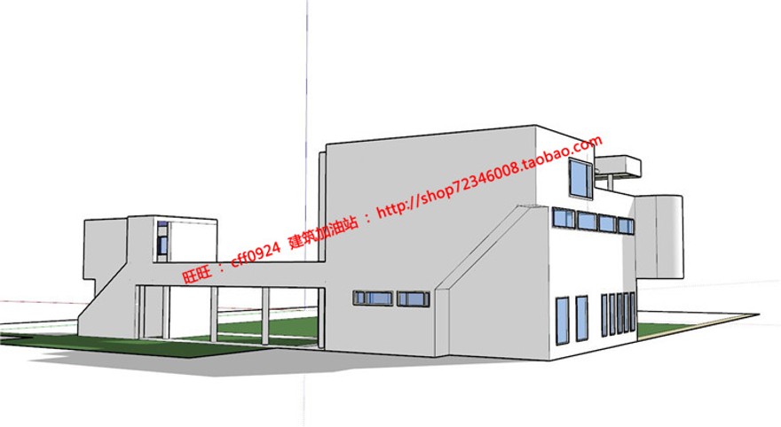 迈耶的萨兹曼住宅大师资料建筑方案设计su模型cad图纸