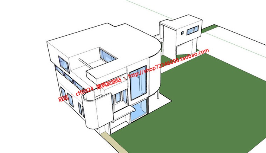 迈耶的萨兹曼住宅大师资料建筑方案设计su模型cad图纸