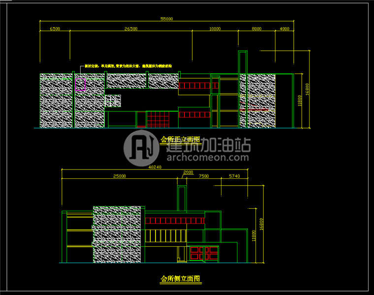 建筑图纸132会所SU模型+CAD图纸+效果图会所设计