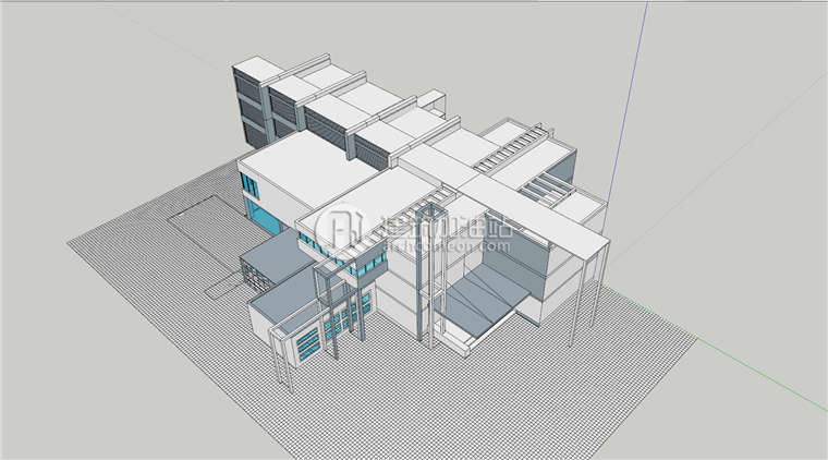 建筑图纸132会所SU模型+CAD图纸+效果图会所设计