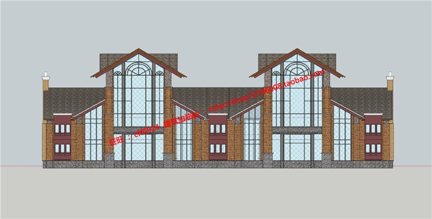 中式休闲会所一套建筑cad图纸平立剖施工图su模型