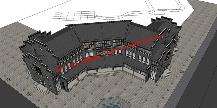 多层办公休闲会所建筑设计cad图纸平立剖su模型