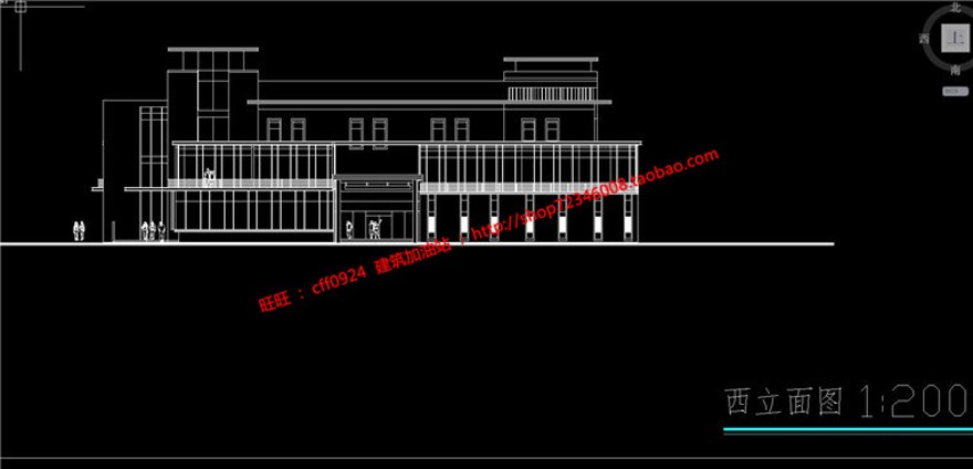 新古典会所景观建筑设计图纸cad效果图su模型