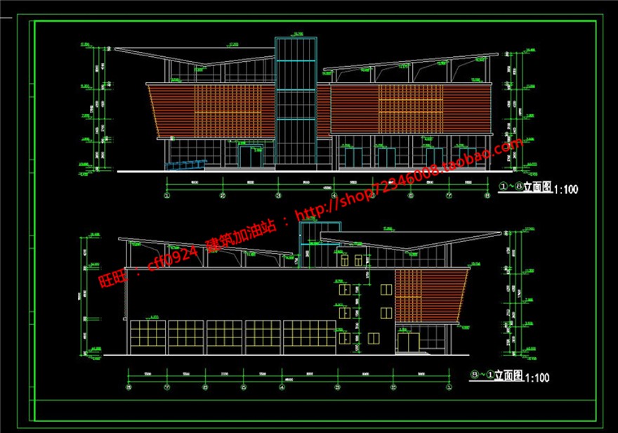 公建会所建筑方案cad平立剖施工图su模型