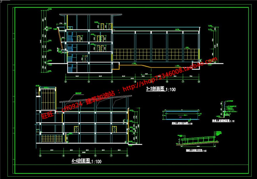 公建会所建筑方案cad平立剖施工图su模型