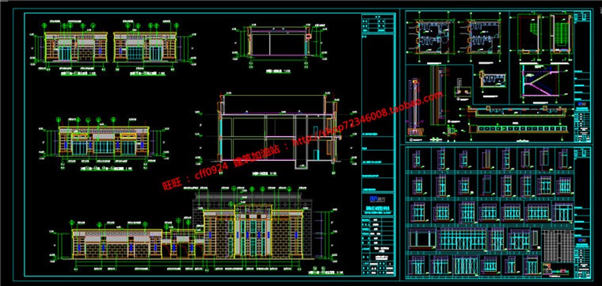 cad平面施工图效果图新古典会所/售楼处建筑方案设计