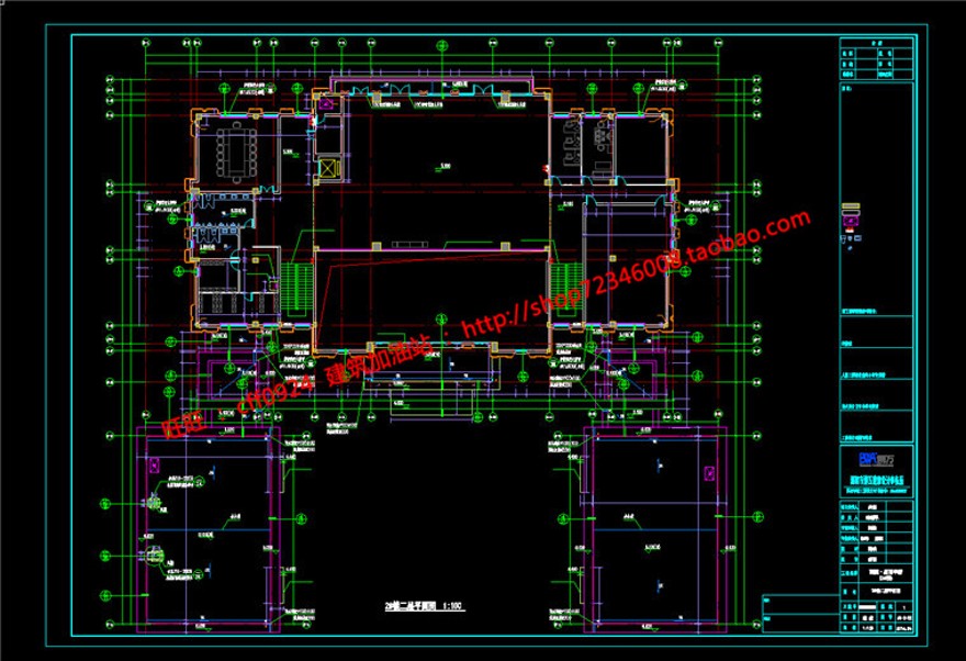 cad平面施工图效果图新古典会所/售楼处建筑方案设计