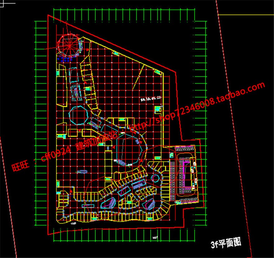 商业购物中心百货超市cad图纸总图平面全su模型