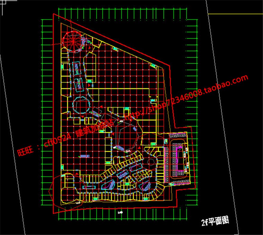 商业购物中心百货超市cad图纸总图平面全su模型