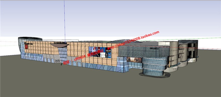 商业购物中心百货超市cad图纸总图平面全su模型