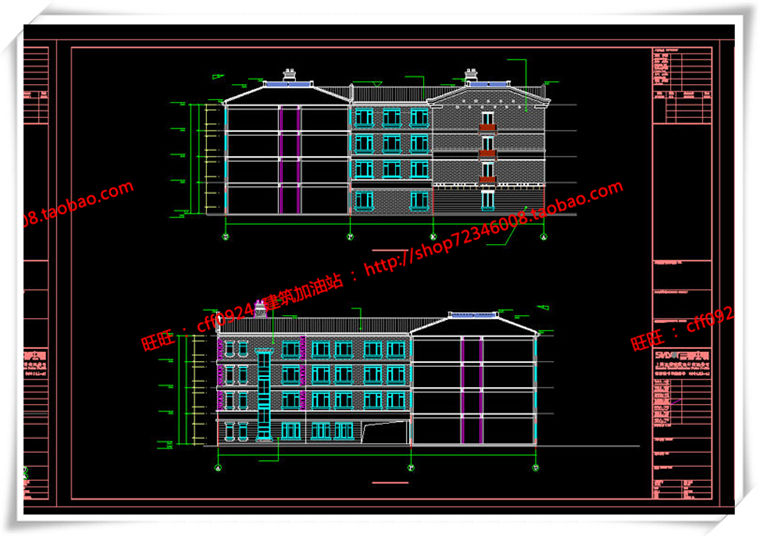 建筑图纸197新中式风格商业/商业街有su模型/cad图纸/效果图/3Dmax