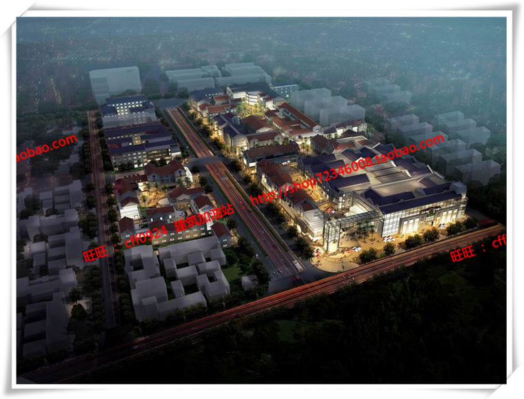 建筑图纸197新中式风格商业/商业街有su模型/cad图纸/效果图/3Dmax