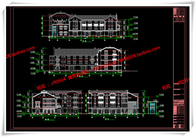 建筑图纸197新中式风格商业/商业街有su模型/cad图纸/效果图/3Dmax