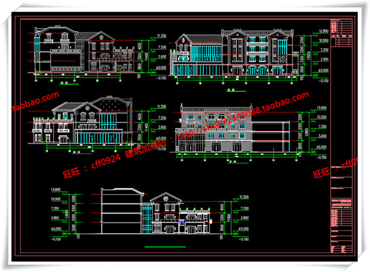 建筑图纸197新中式风格商业/商业街有su模型/cad图纸/效果图/3Dmax