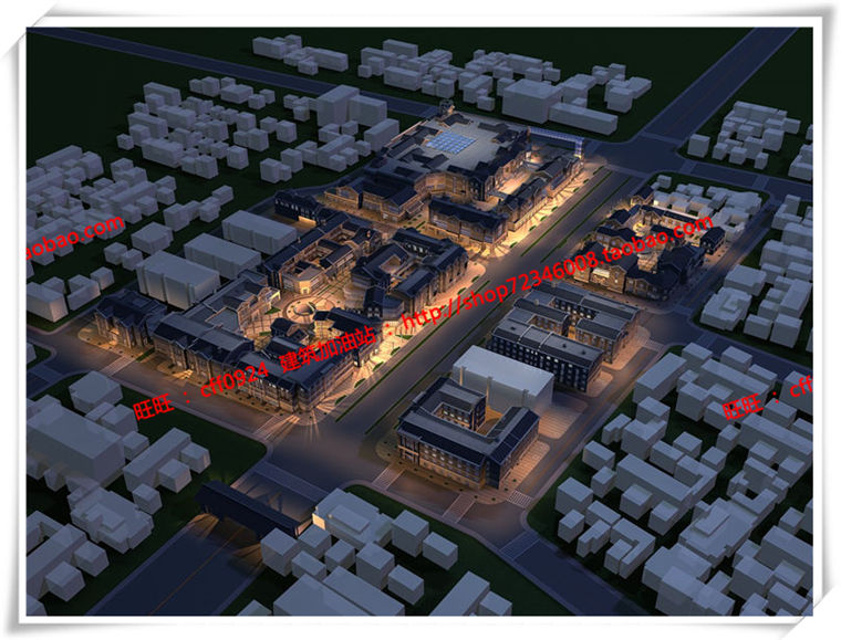 建筑图纸197新中式风格商业/商业街有su模型/cad图纸/效果图/3Dmax