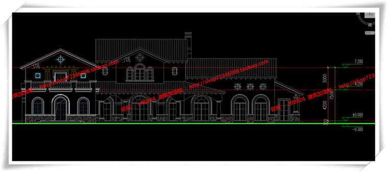 建筑图纸195欧式美式商业街/步行街建筑方案SU模型/效果图/3DMAX