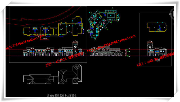 建筑图纸195欧式美式商业街/步行街建筑方案SU模型/效果图/3DMAX