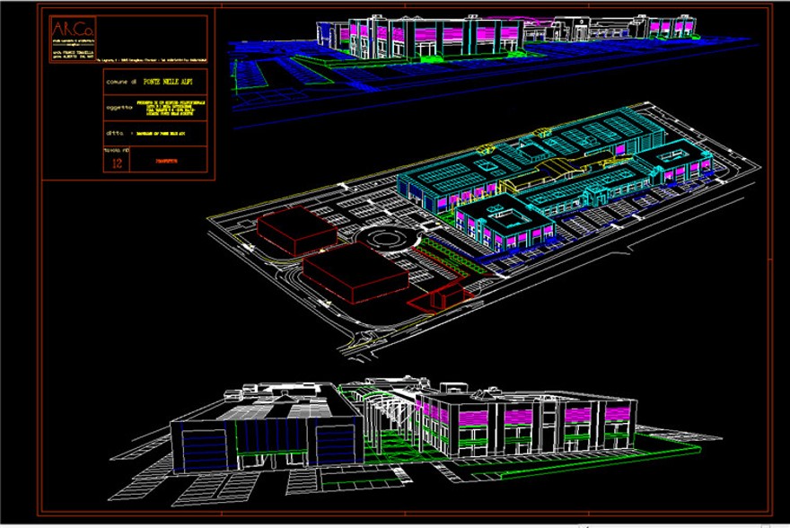 商业中心：max+su+效果图+cad(总图平面立面)